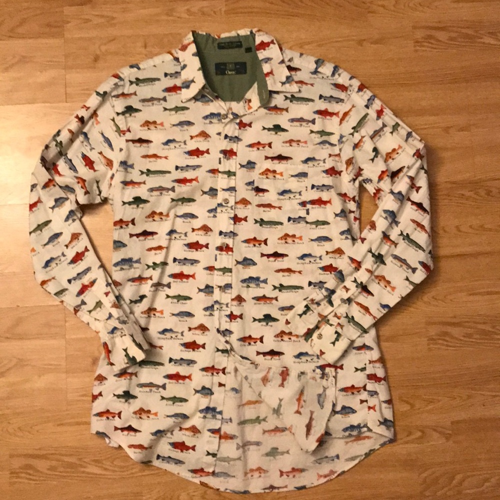 Orvis Large All over fish print button down